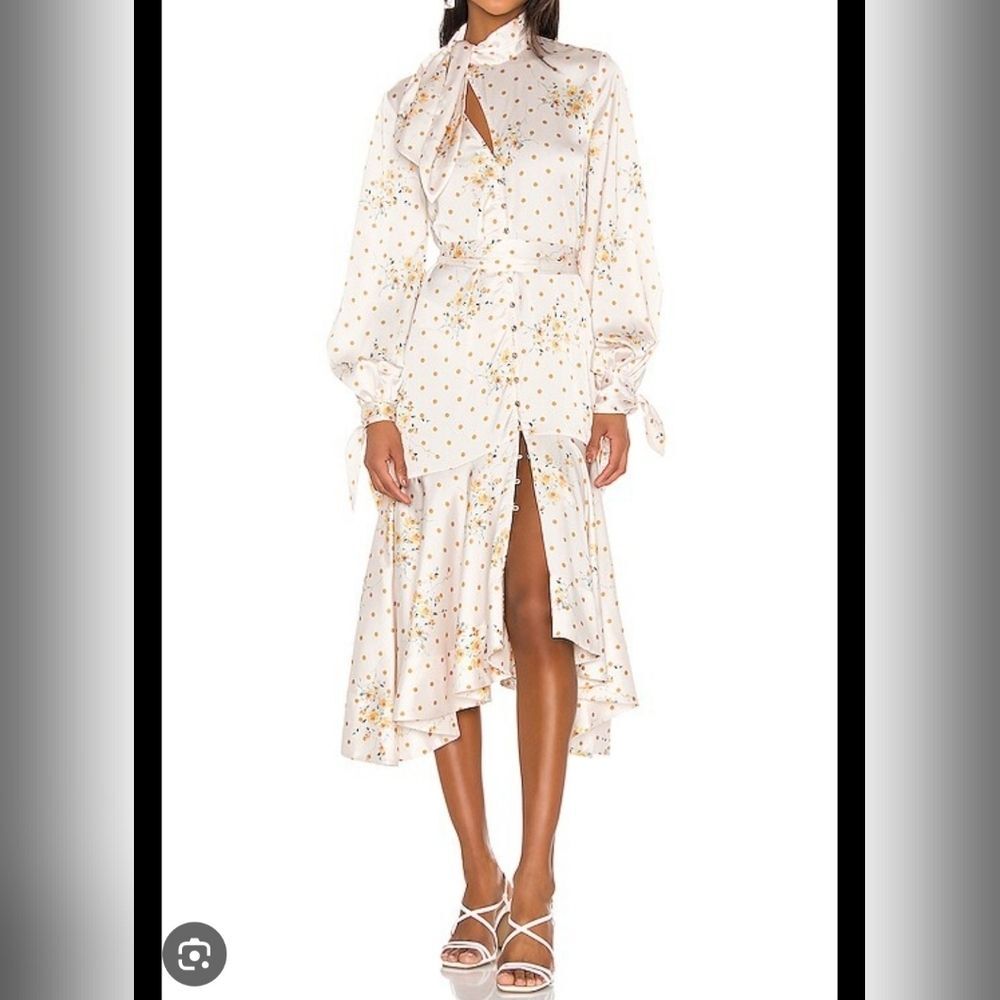 Keepsake ironic midi dress yellow floral women's